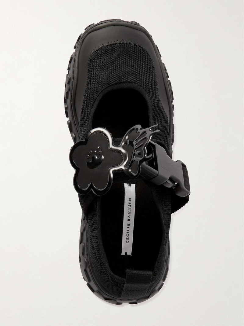 Gitte appliquéd rubber-trimmed stretch-knit sneakers 5