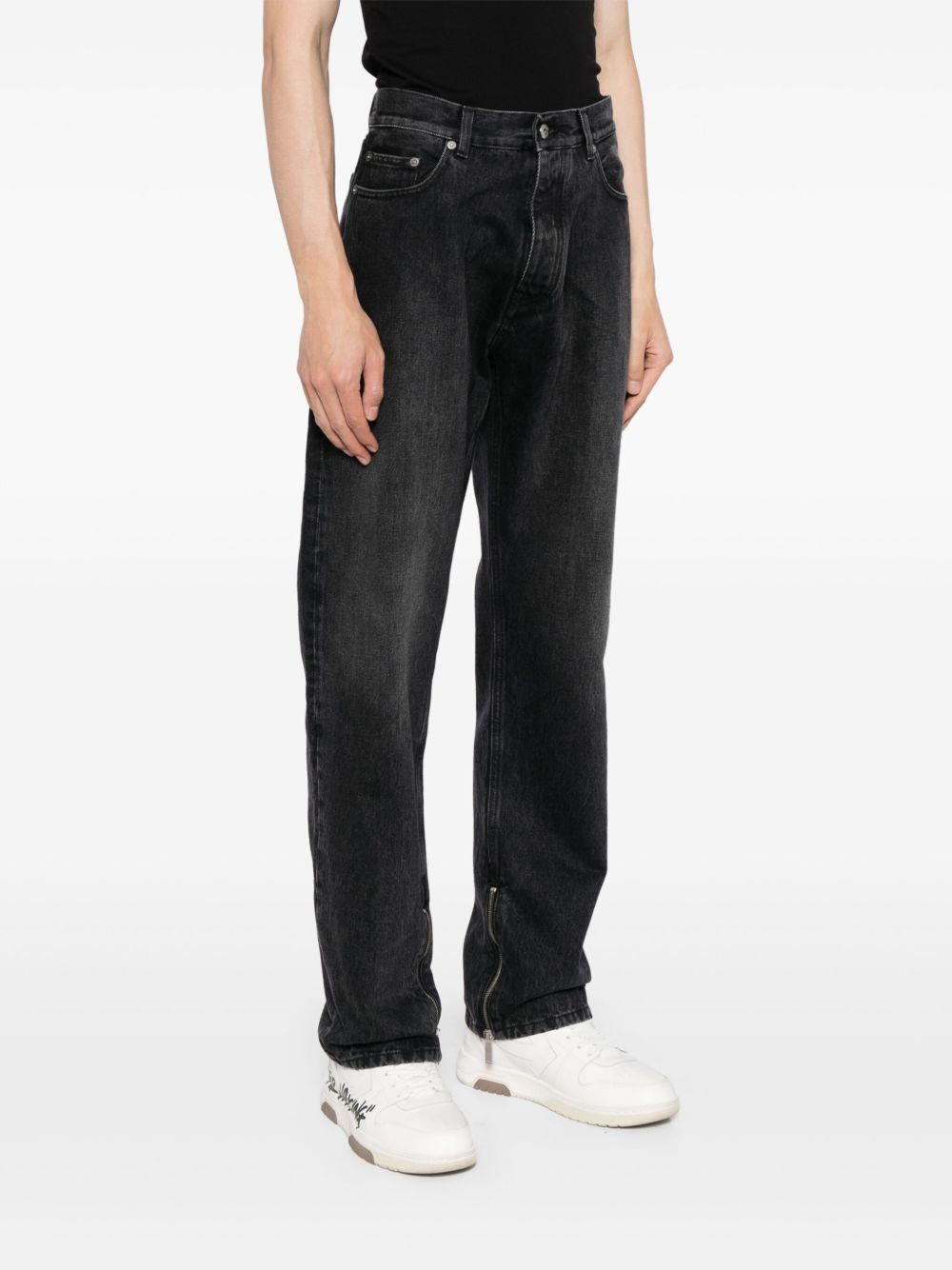 zip-detail straigh-leg jeans - 3
