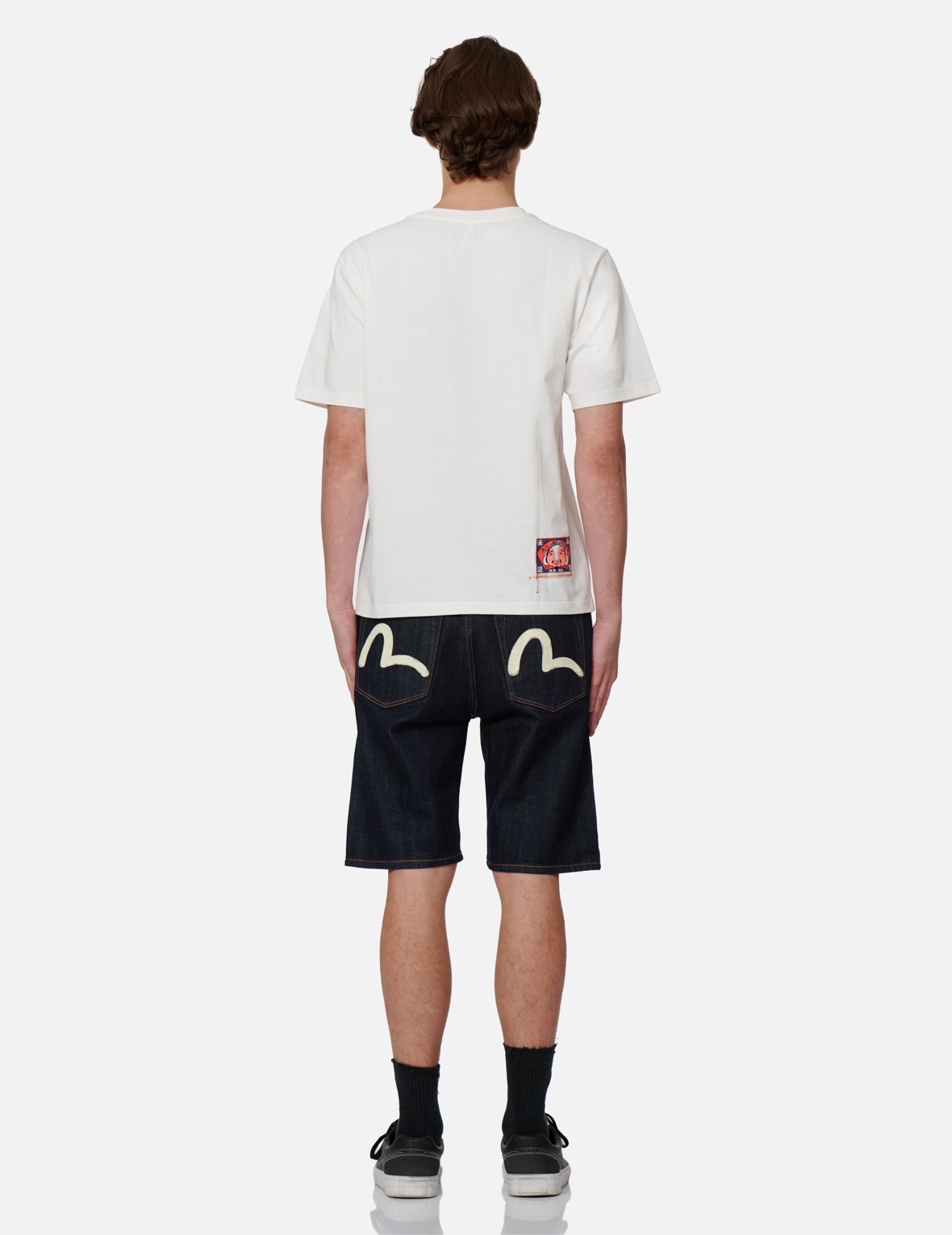 SEAGULL PRINT DENIM SHORTS - 5