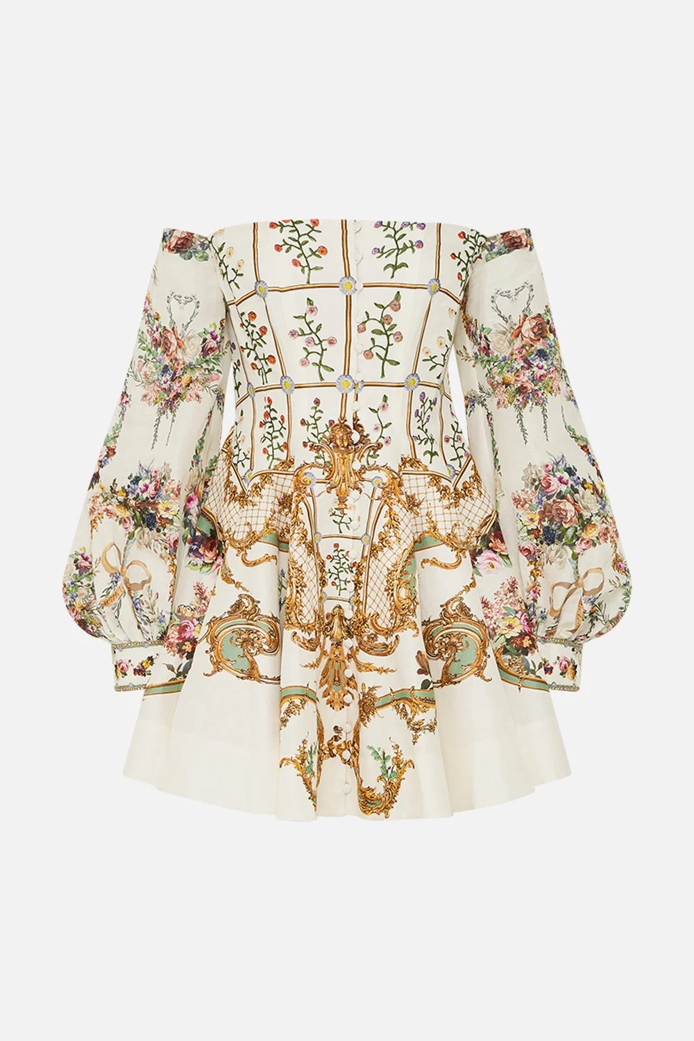 SEAMED OFF THE SHOULDER DRESS - 1