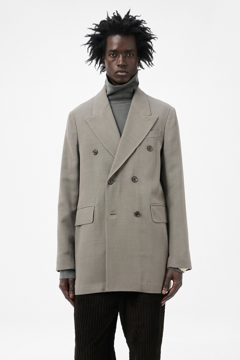 Sharp DB Blazer Double Grey Weave Wool 3