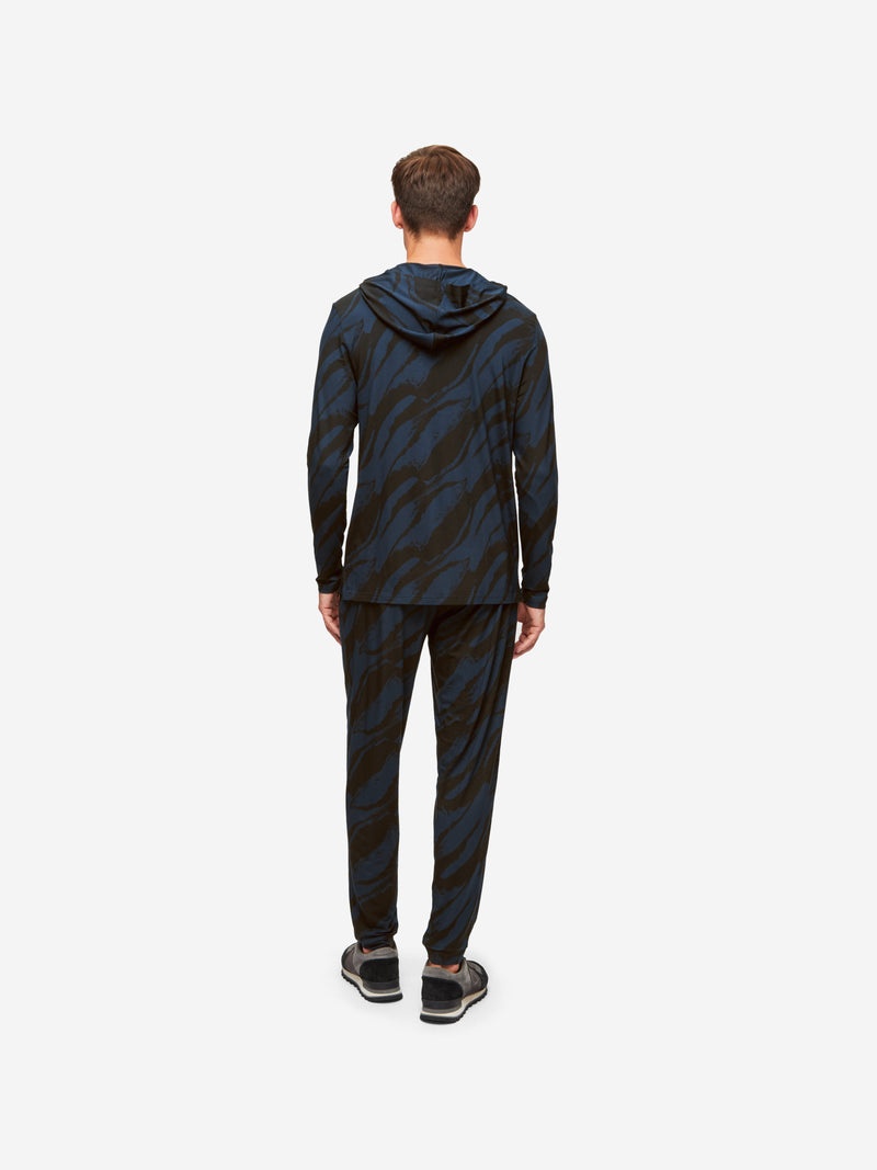 Men's Pullover Hoodie London 8 Micro Modal Navy - 3