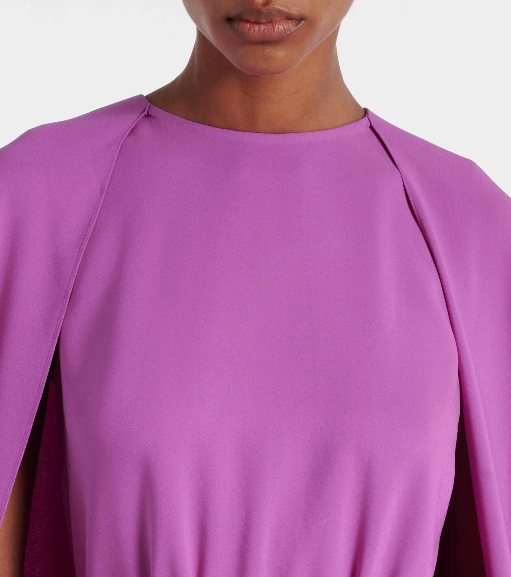 Caped silk-blend gown - 4