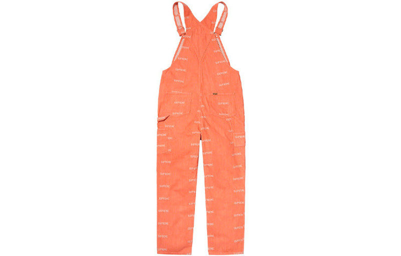 Supreme Supreme SS19 Logo Denim Overalls Orange logo SUP-SS19-667 outlook