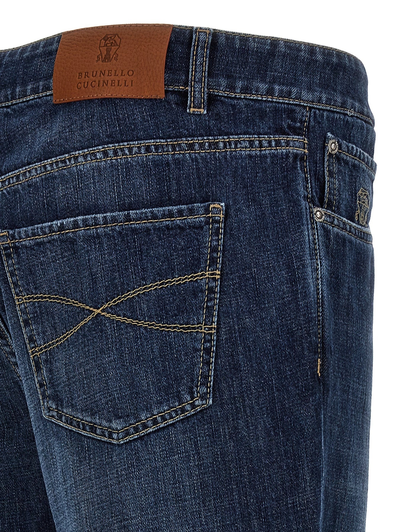 Logo Embroidery Jeans Blue - 4