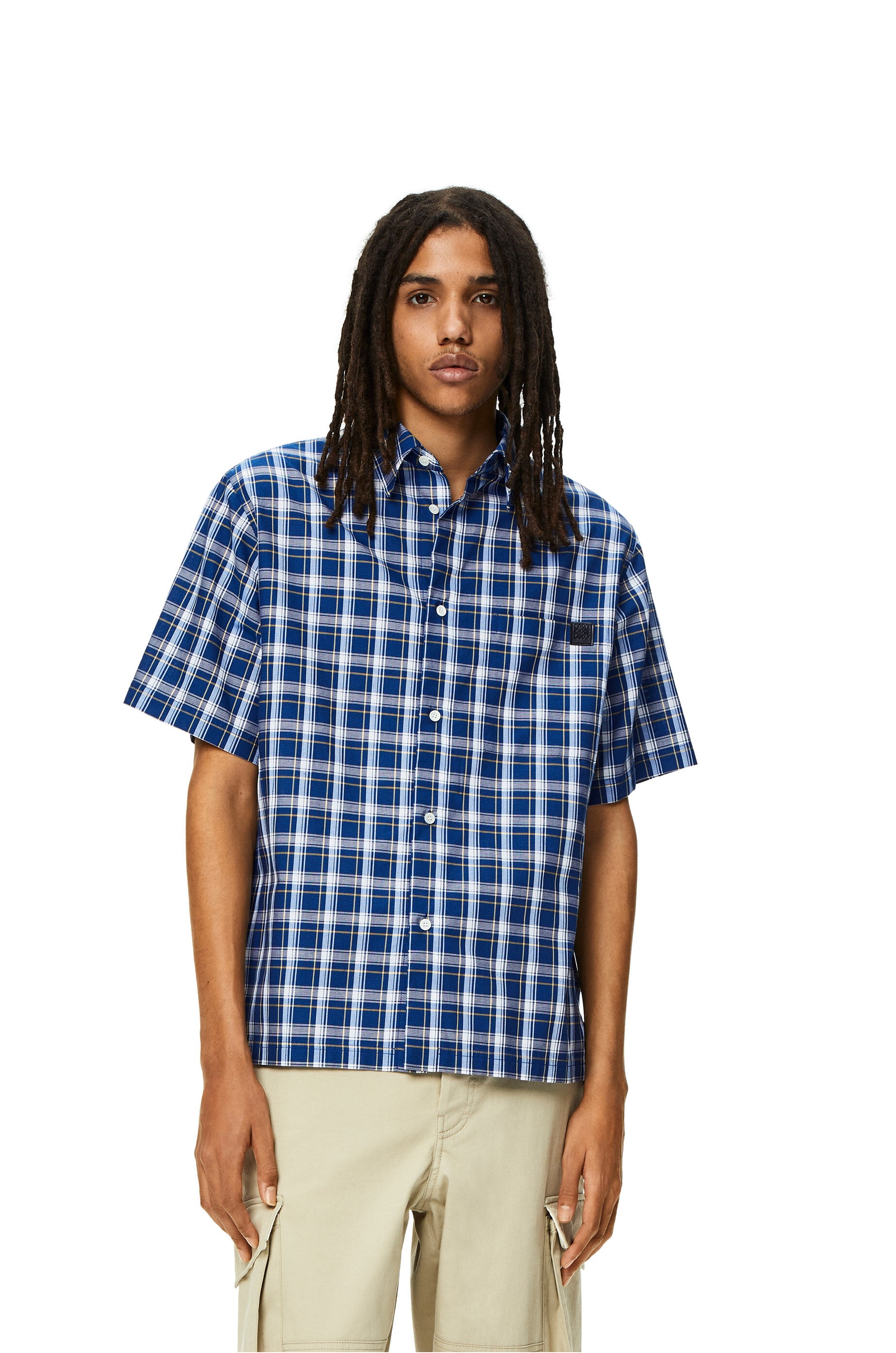 Short sleeve check shirt in cotton - 3