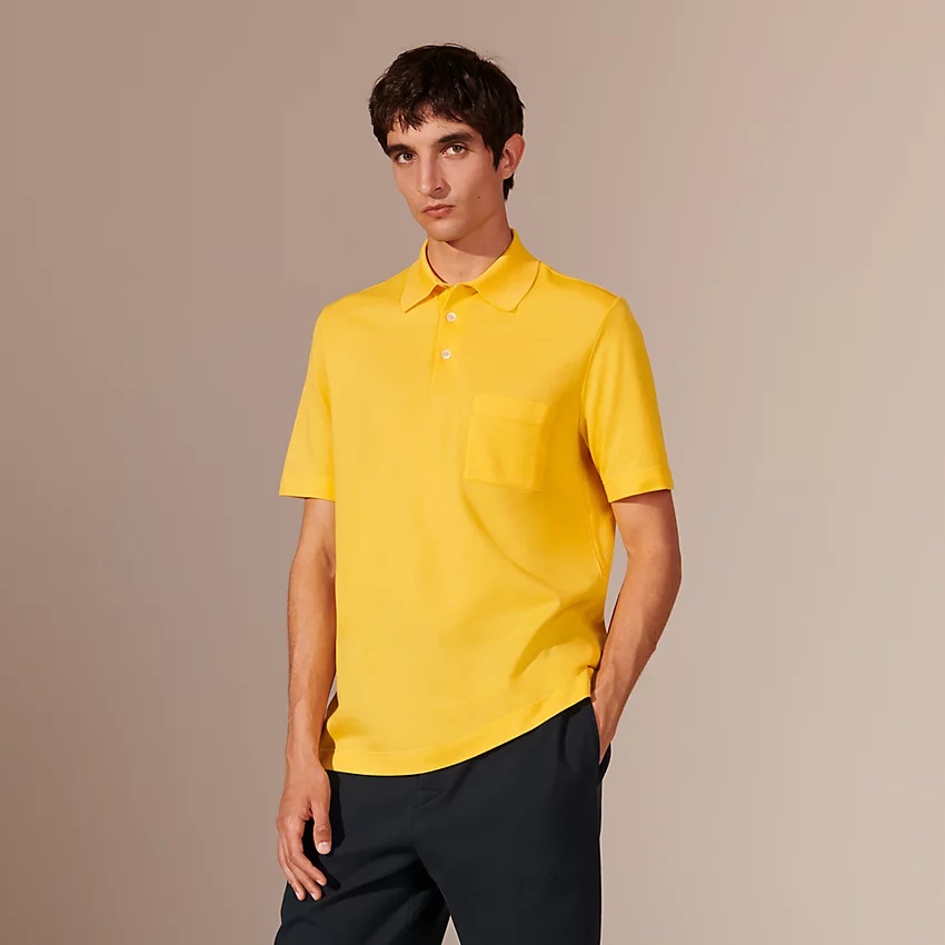 H embroidered buttoned polo shirt - 2