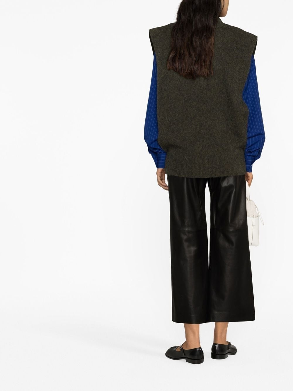 knitted wool vest - 3
