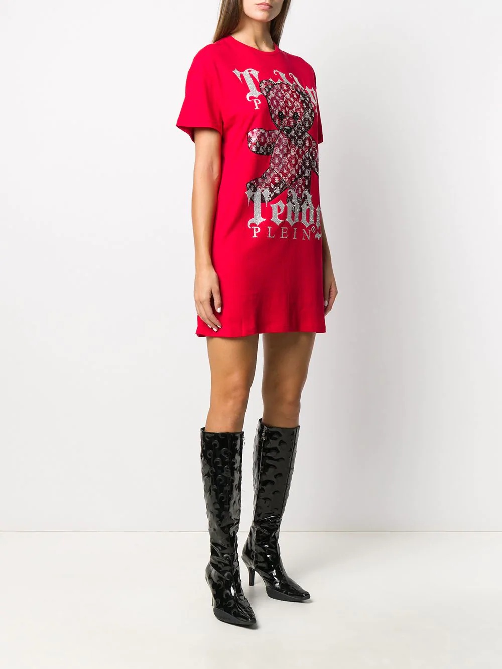 teddy bear-print T-shirt mini dress - 3