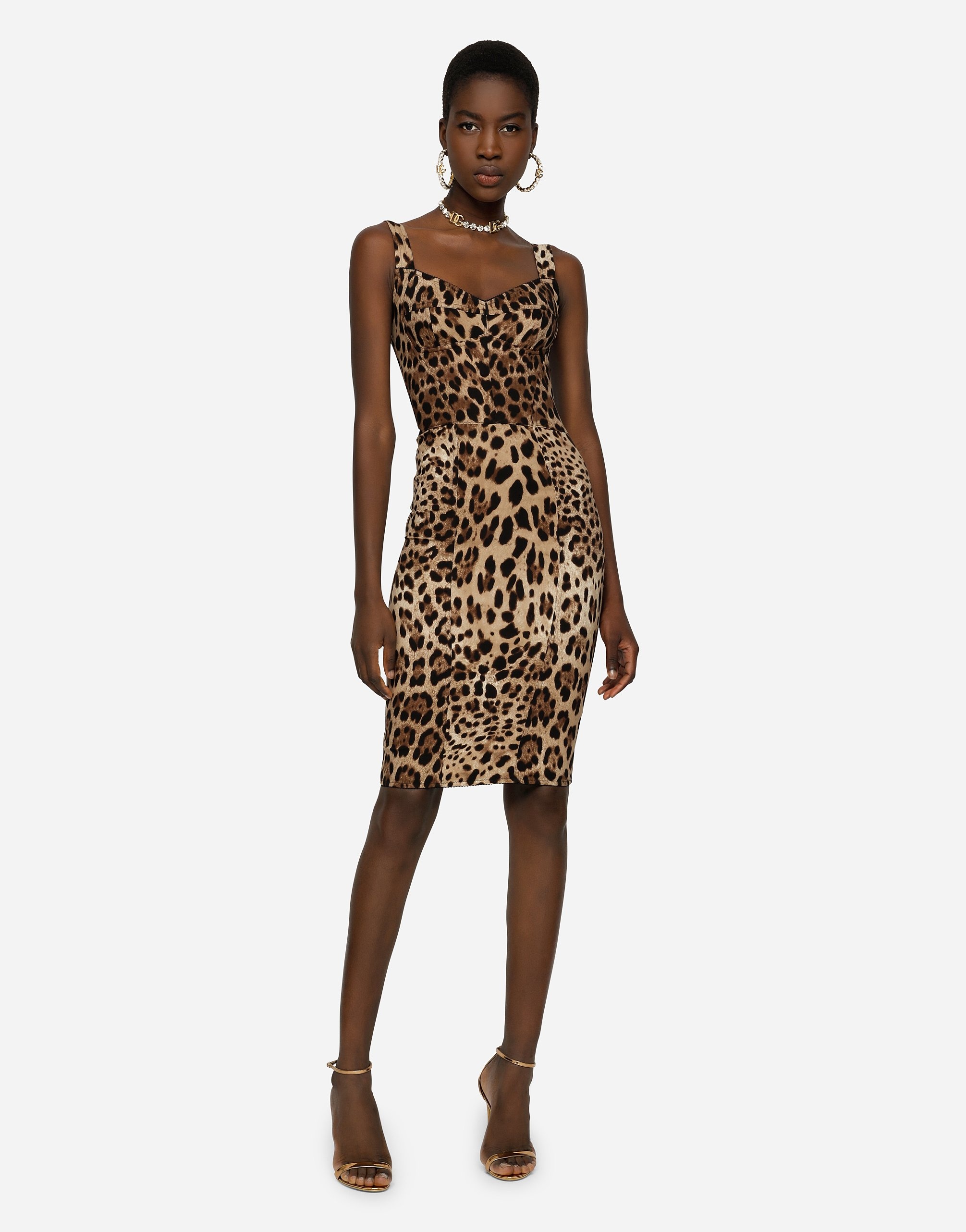 Leopard-print cady corset-style midi dress - 2