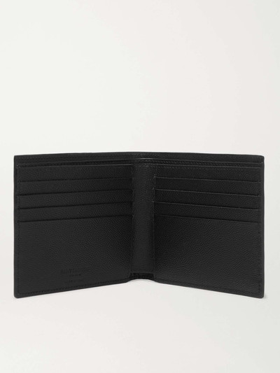 SAINT LAURENT Logo-Print Pebble-Grain Leather Billfold Wallet outlook