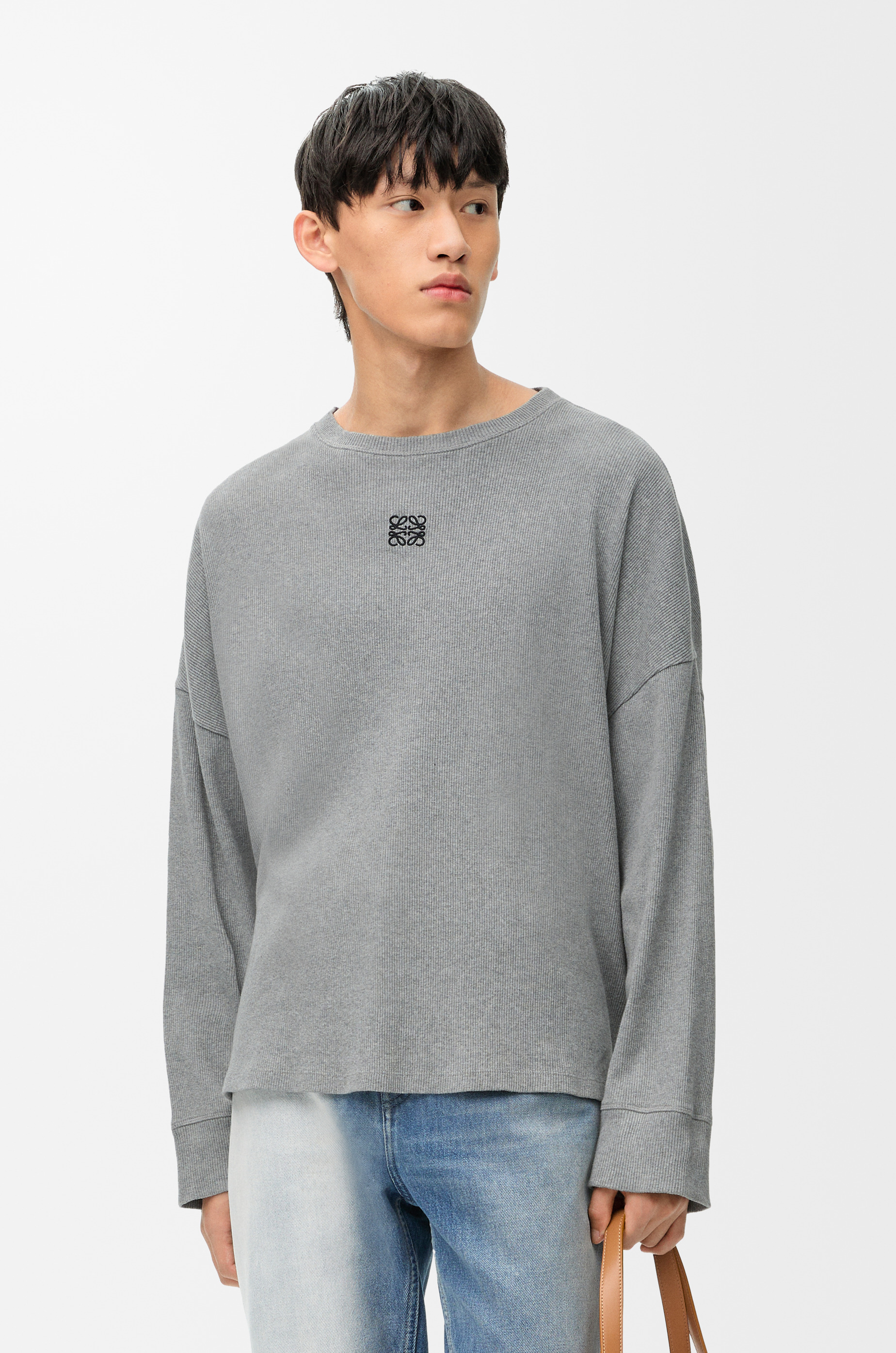 Oversized fit long sleeve T-shirt in cotton - 3