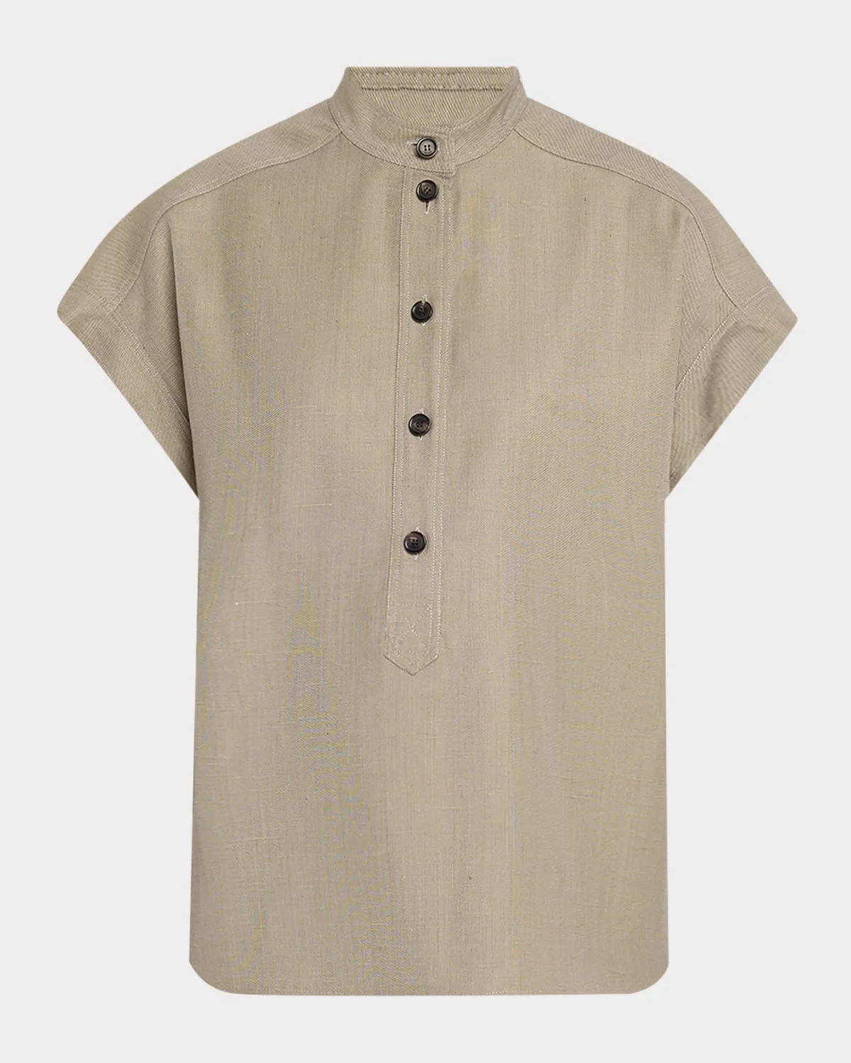 Elody Cap-Sleeve Silk-Wool Shirt - 1