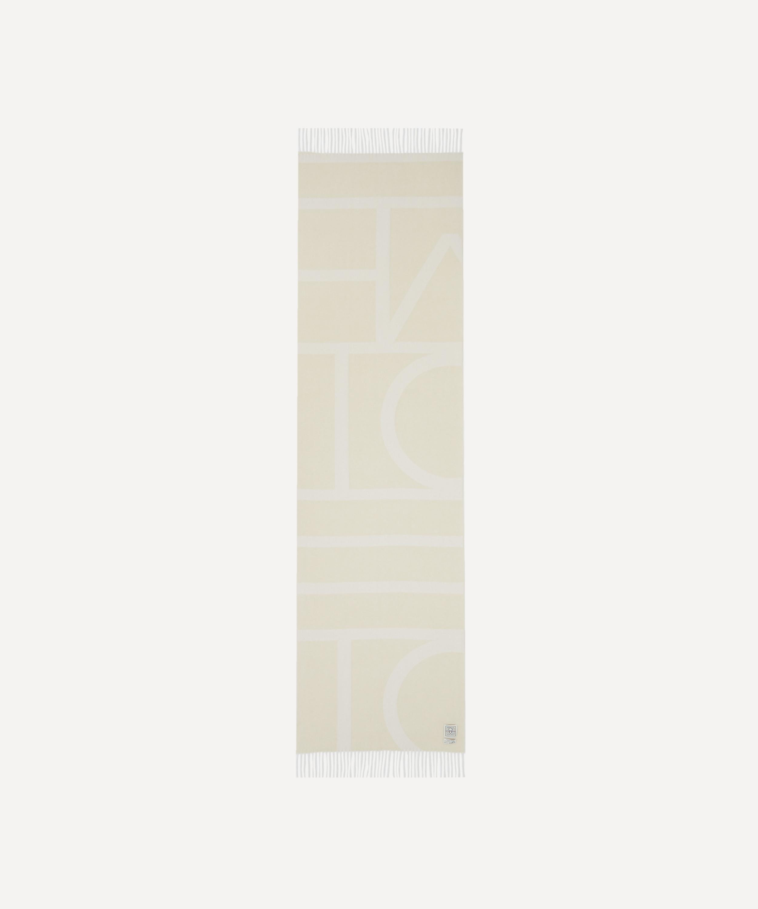 Monogram Jacquard Wool Fringed Scarf - 2
