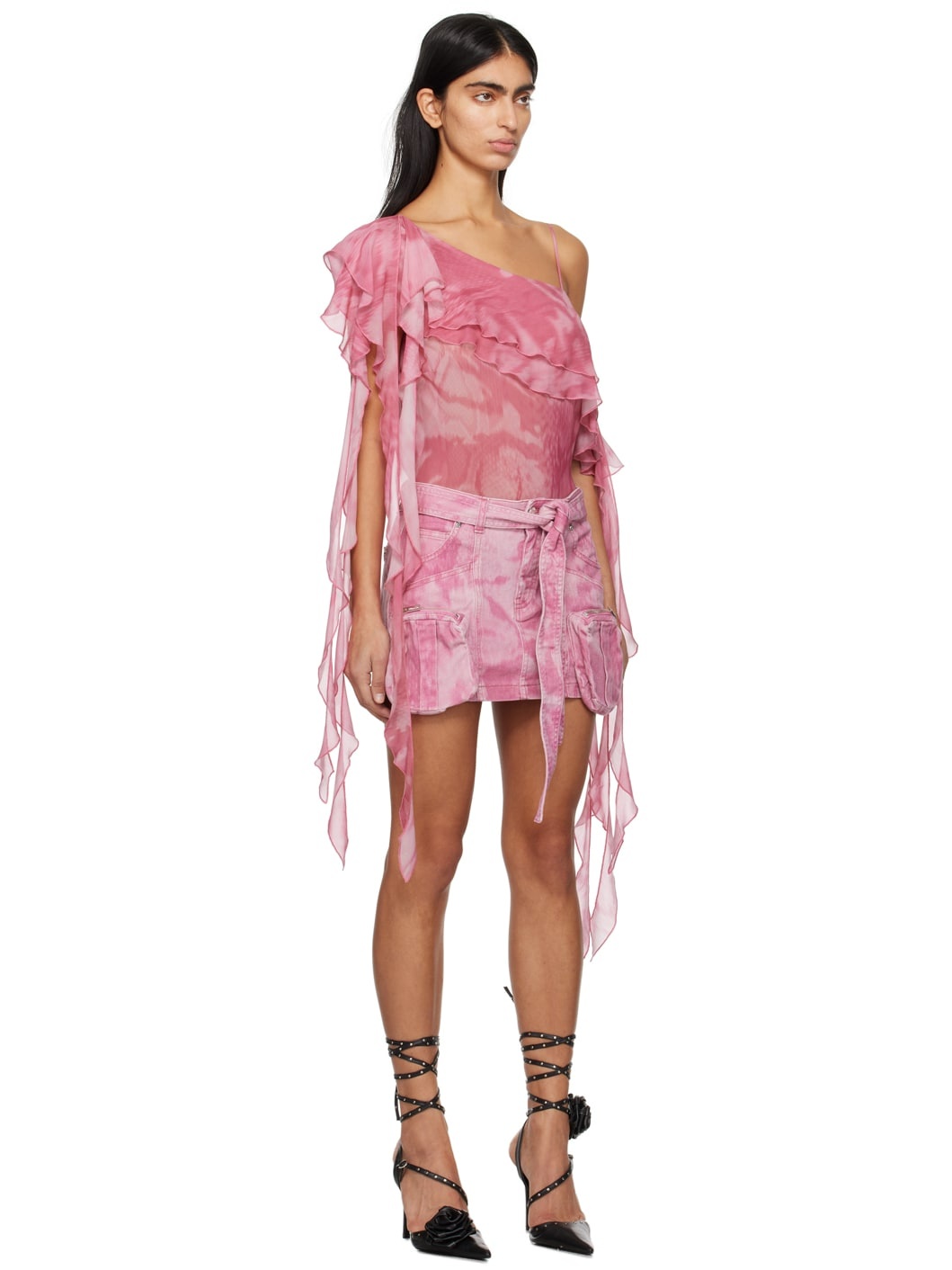 Pink Asymmetric Blouse - 2