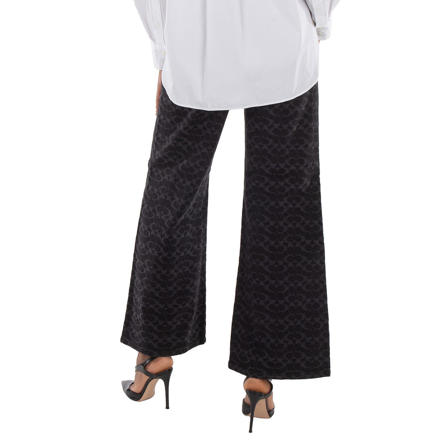 Coach Signature Wide-Leg Denim Jeans - 6