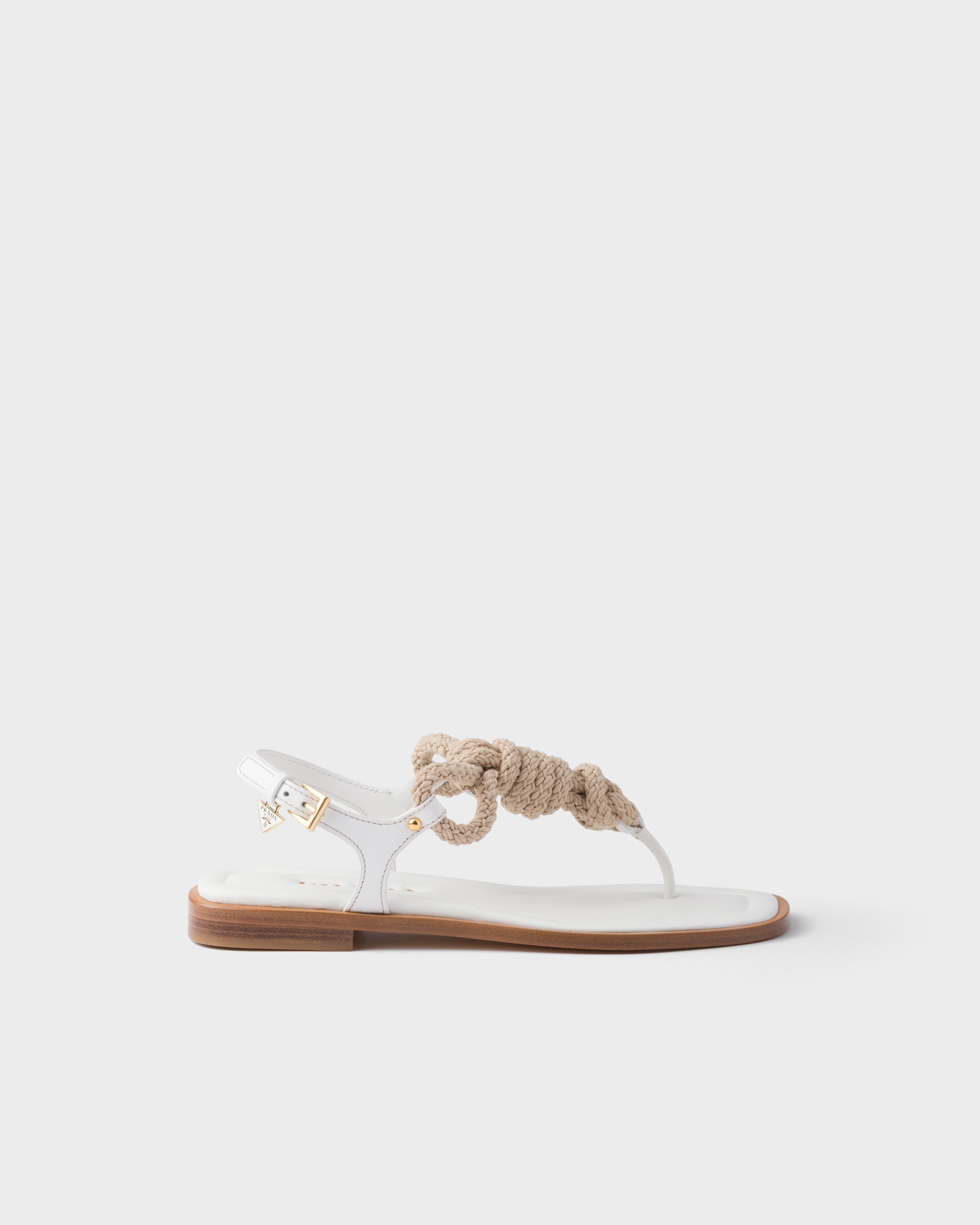 Leather and cord thong sandals - 2