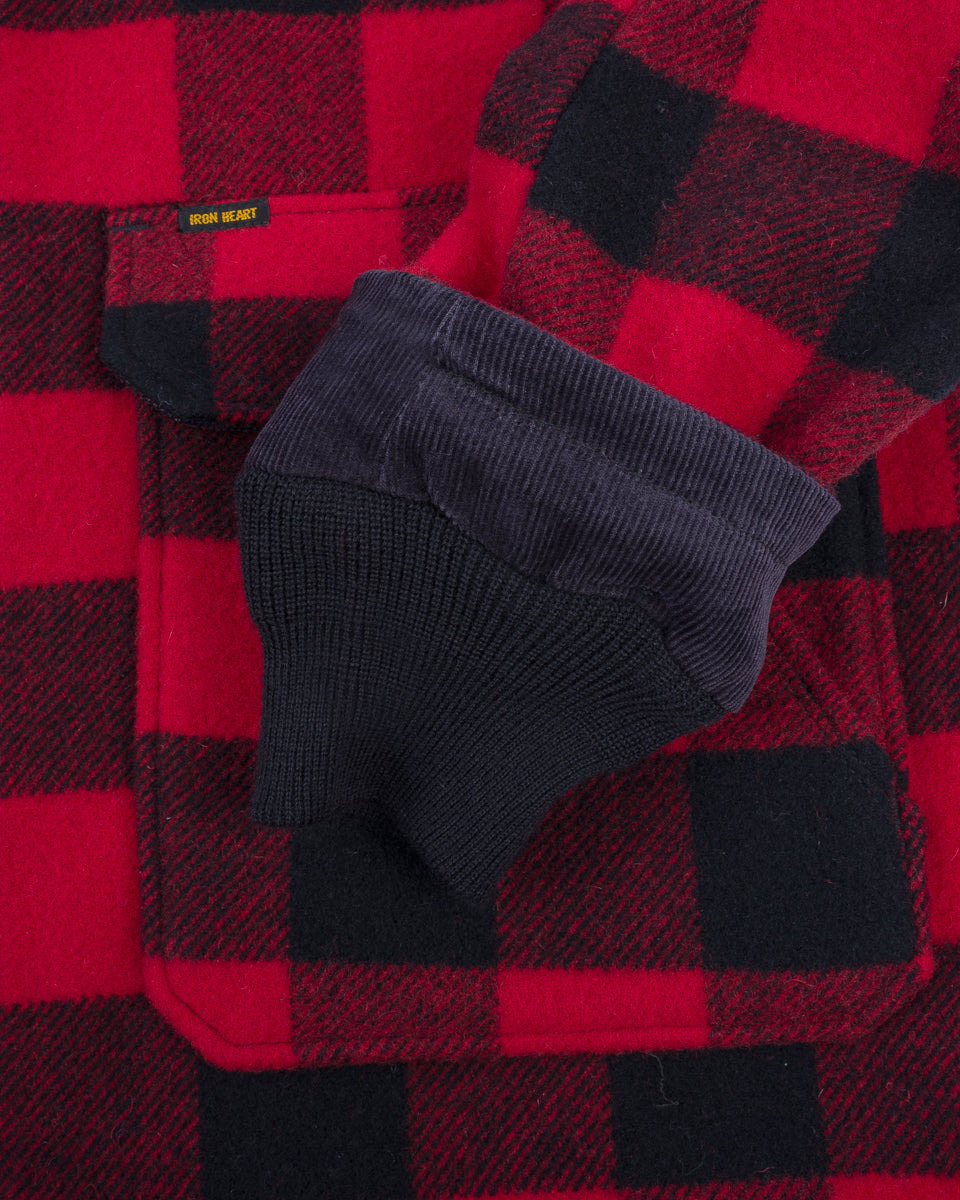 IHW-19-RED Wool Buffalo Check Hunting Jacket - Red - 12