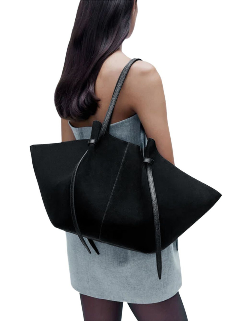 Yuzefi large Mochi suede shoulder bag outlook