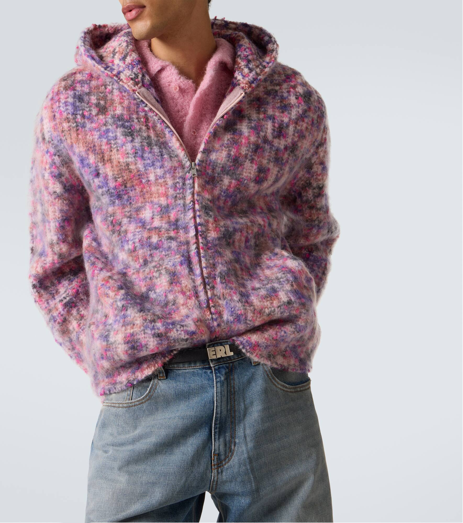 Hooded wool, mohair, and cotton-blend cardigan - 5