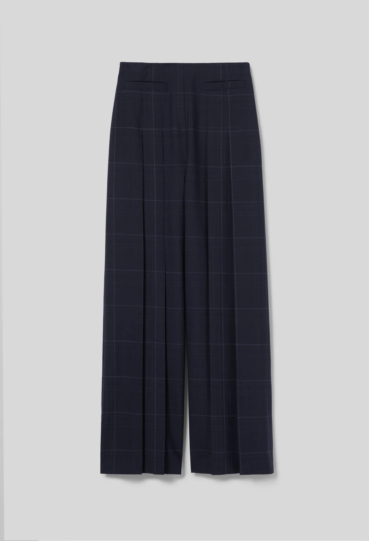 WIDE-LEG CHECKED TROUSERS - 1