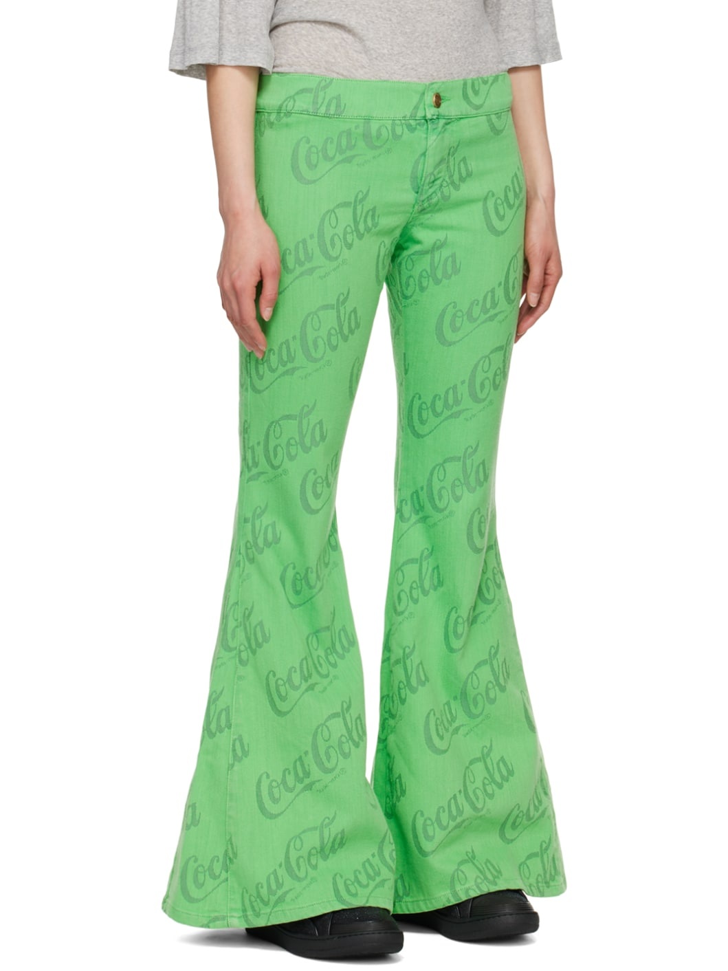 Green Jacquard Jeans - 2