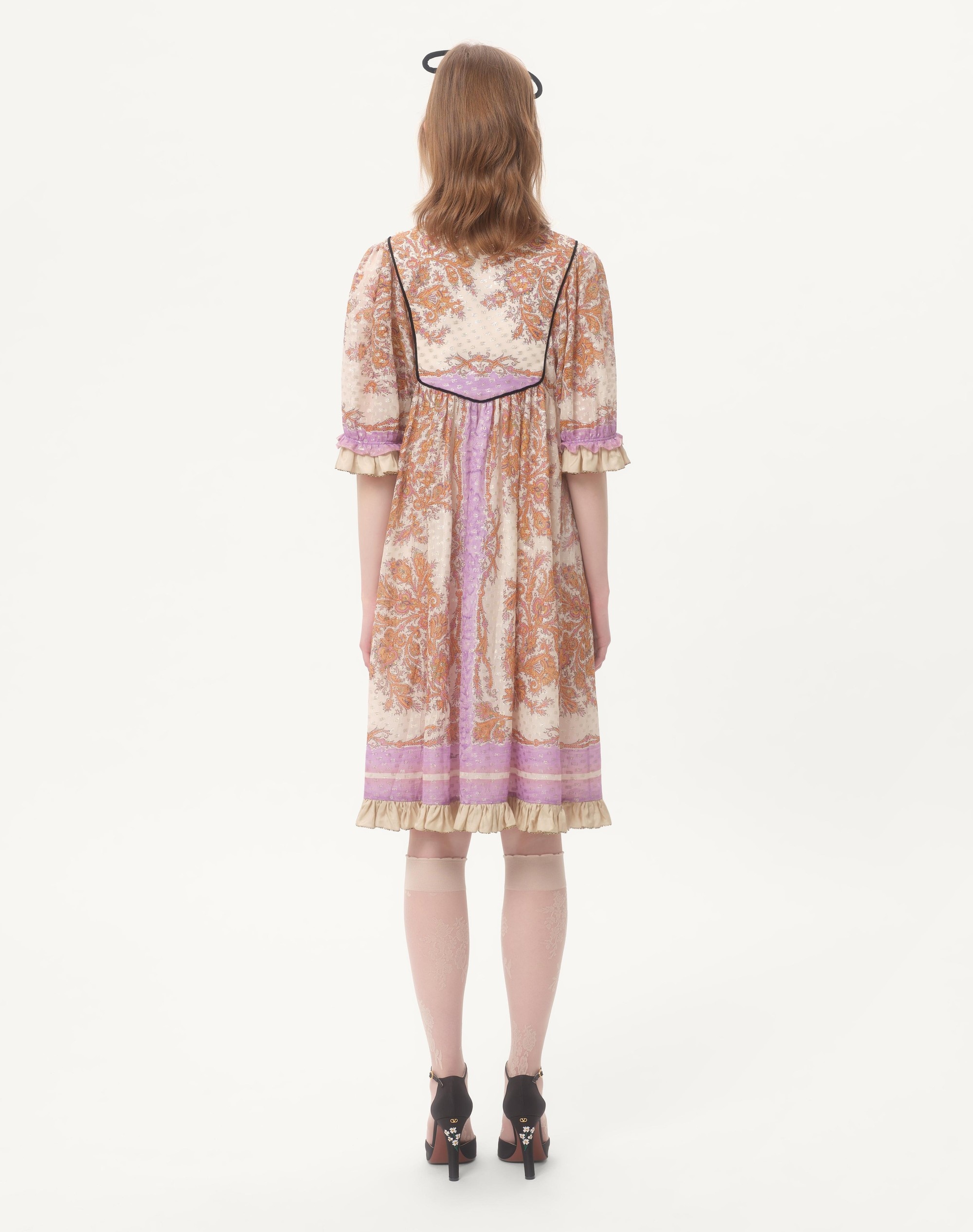 GEORGETTE LUREX DRESS WITH VOYAGE IMAGINAIRE PRINT - 7