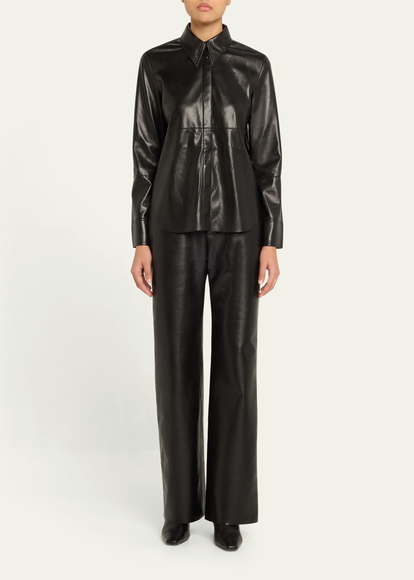 Naum Long-Sleeve Alt-Leather Shirt - 2