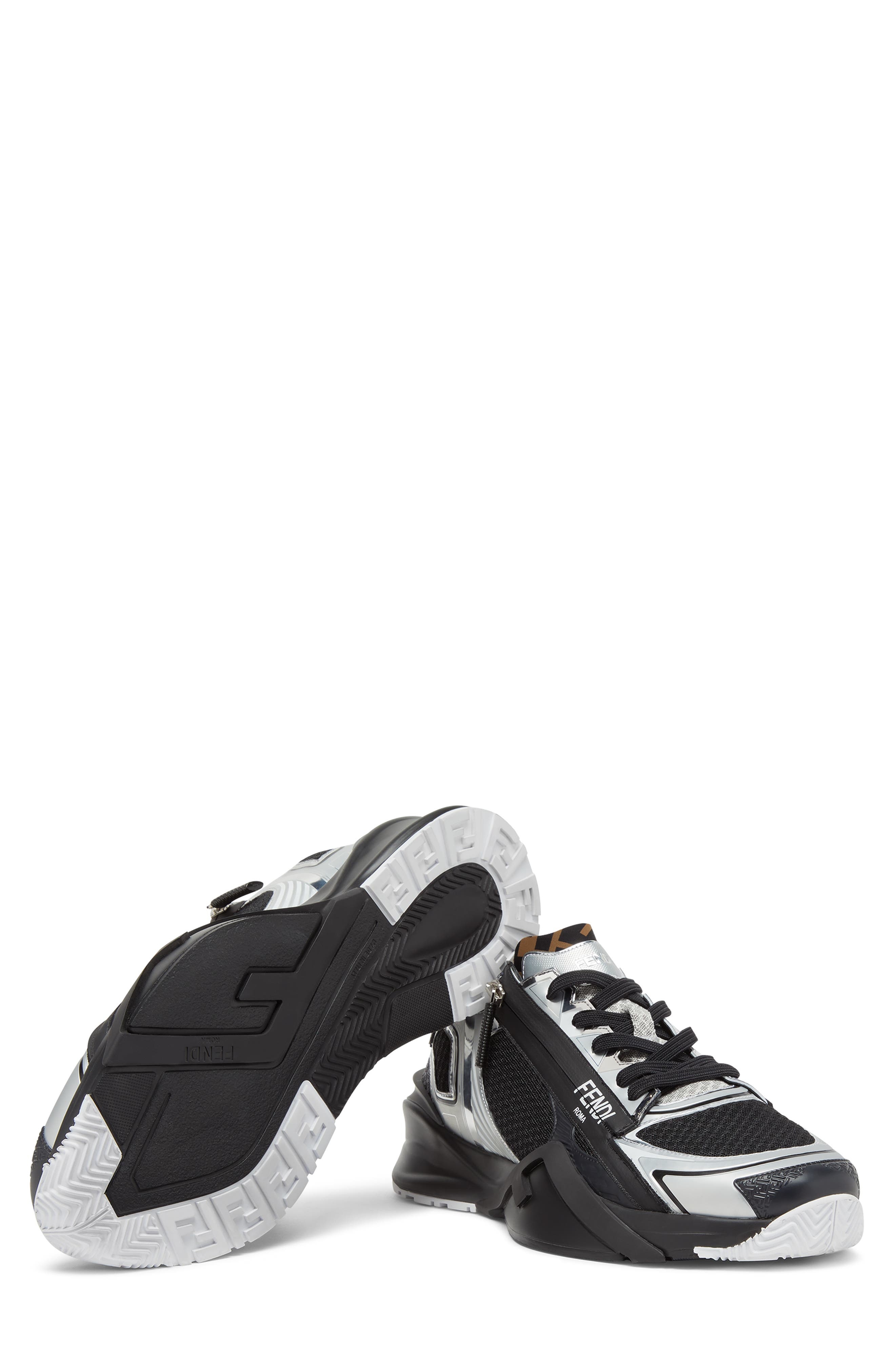 Fendi Flow Sneaker in Silver/Nero at Nordstrom - 5