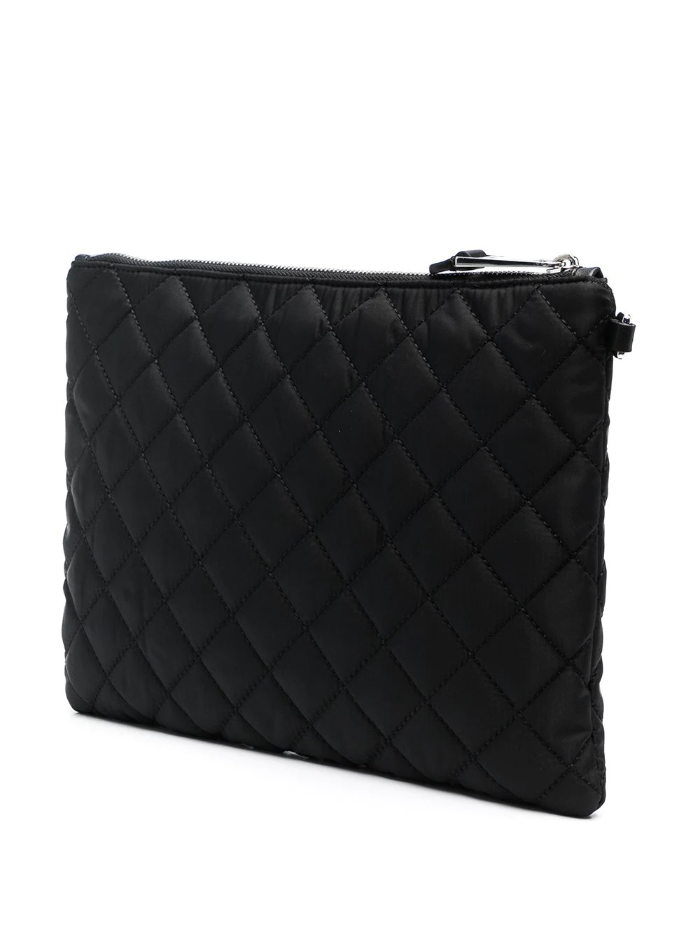 quilted logo clutch bag - 3