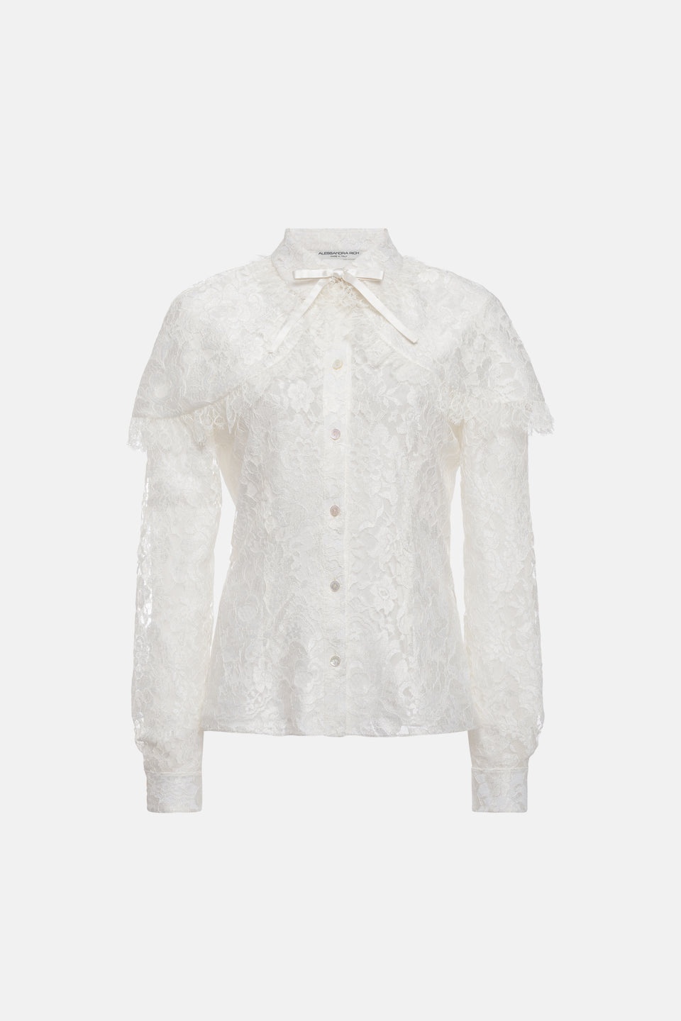 LACE BLOUSE WITH CAPE - 1