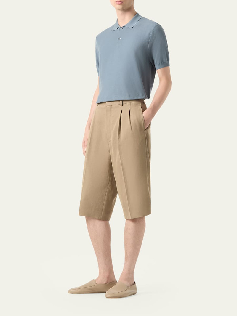 Loro Piana Men's Cotton and Silk Knit Polo Shirt outlook