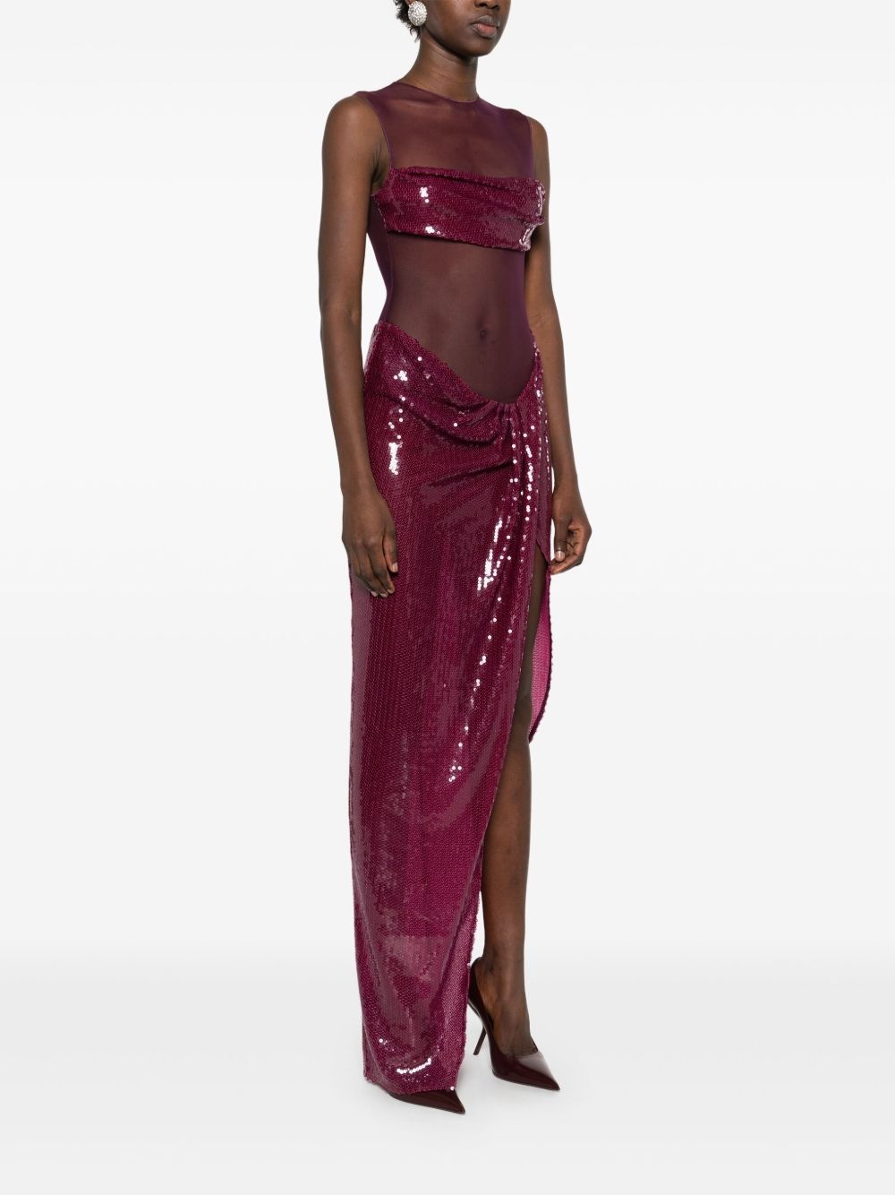 sequin-embellished maxi dress - 3