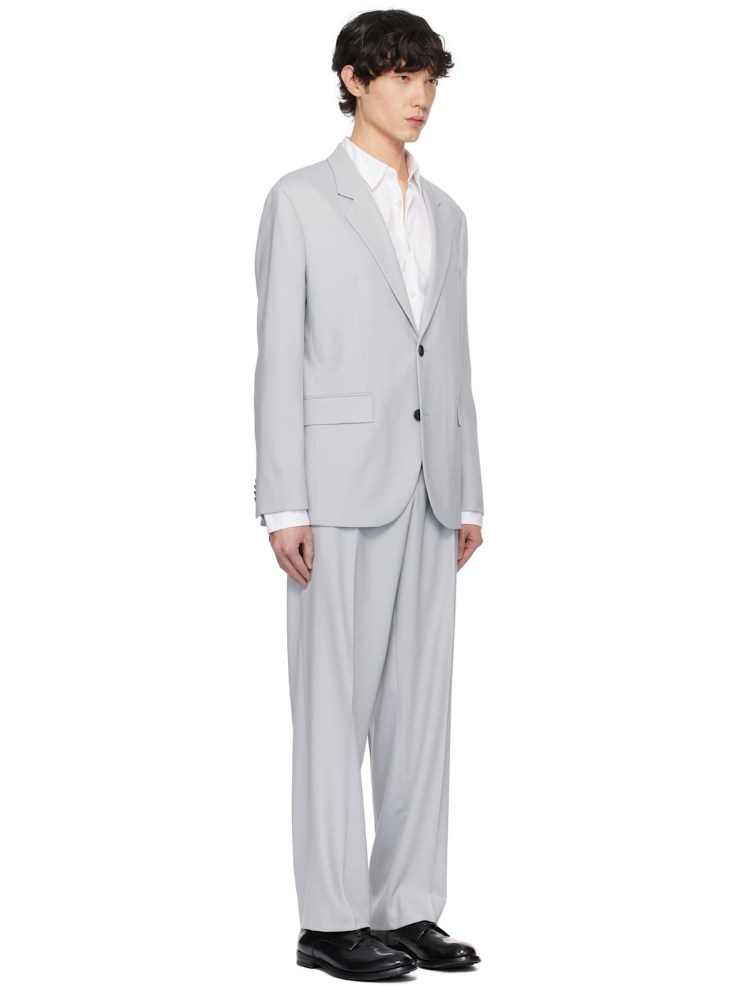 Gray Single-Breasted Suit - 2