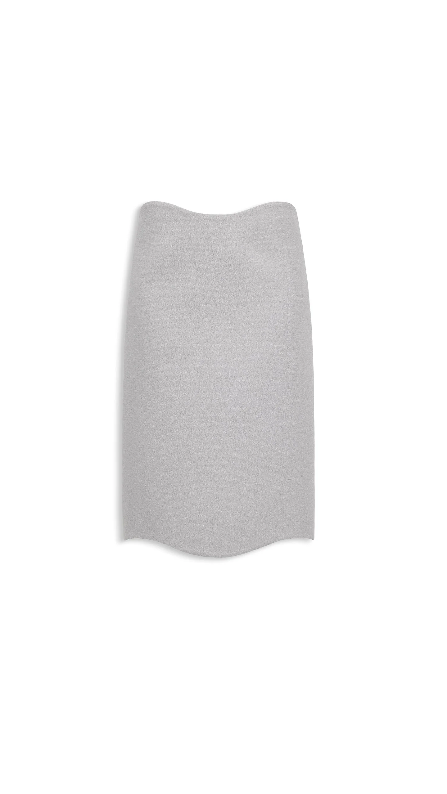 CURVED WOOL CREPE SKIRT - 1