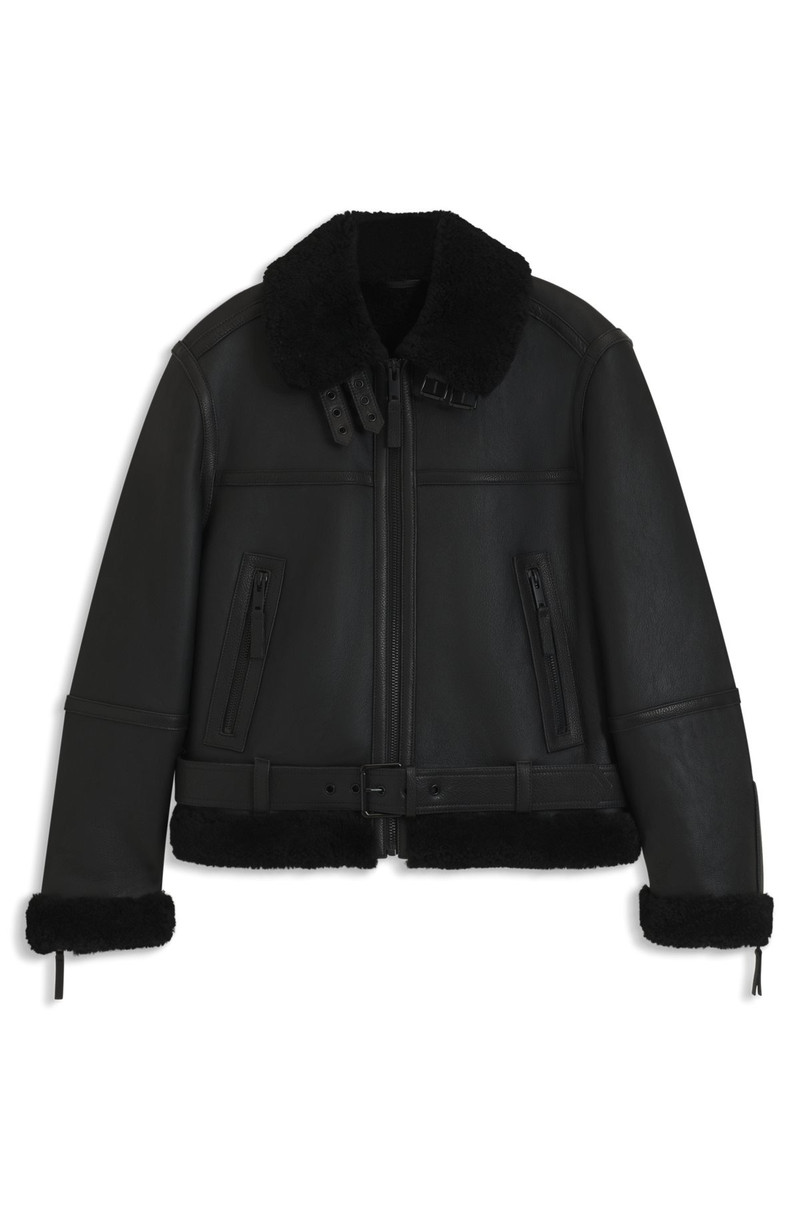 SHEARLING-TRIM JACKET IN LEATHER 1