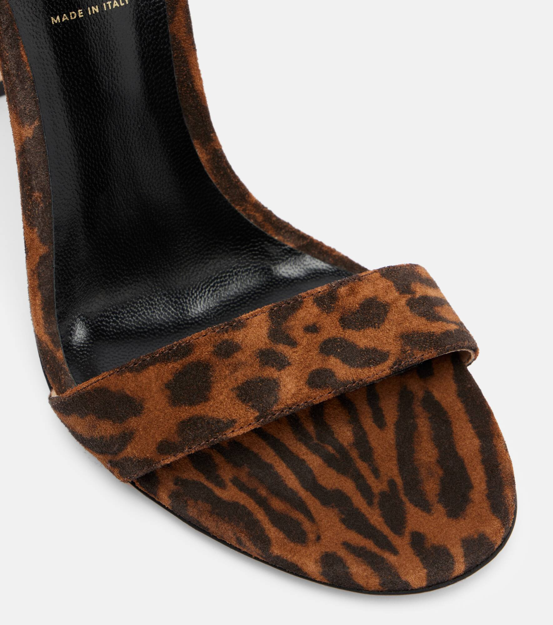 105 leopard-print leather sandals - 5