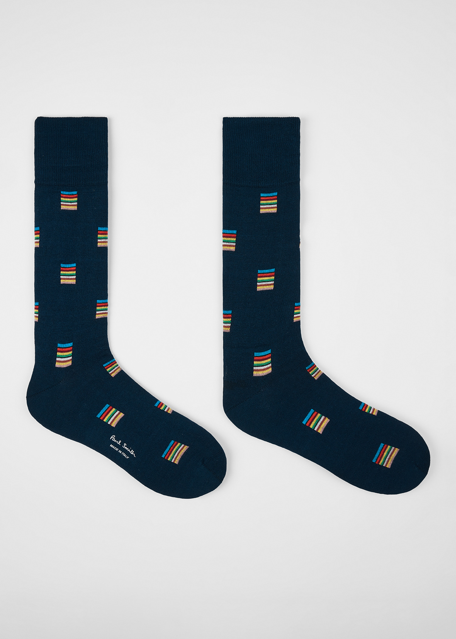 Dark Blue 'Signature Stripe' Square Socks - 2