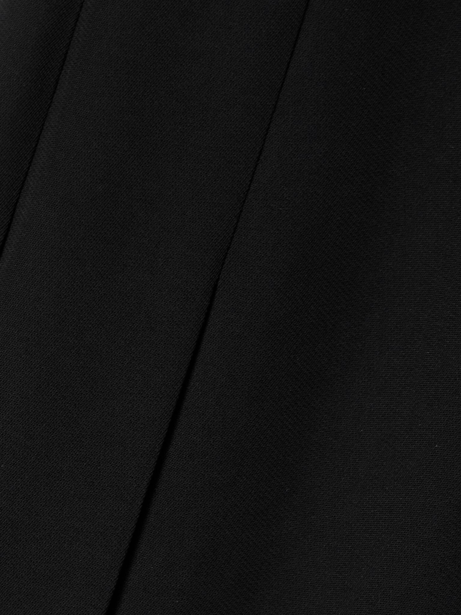 Pleated crepe maxi wrap-effect skirt Black - 5