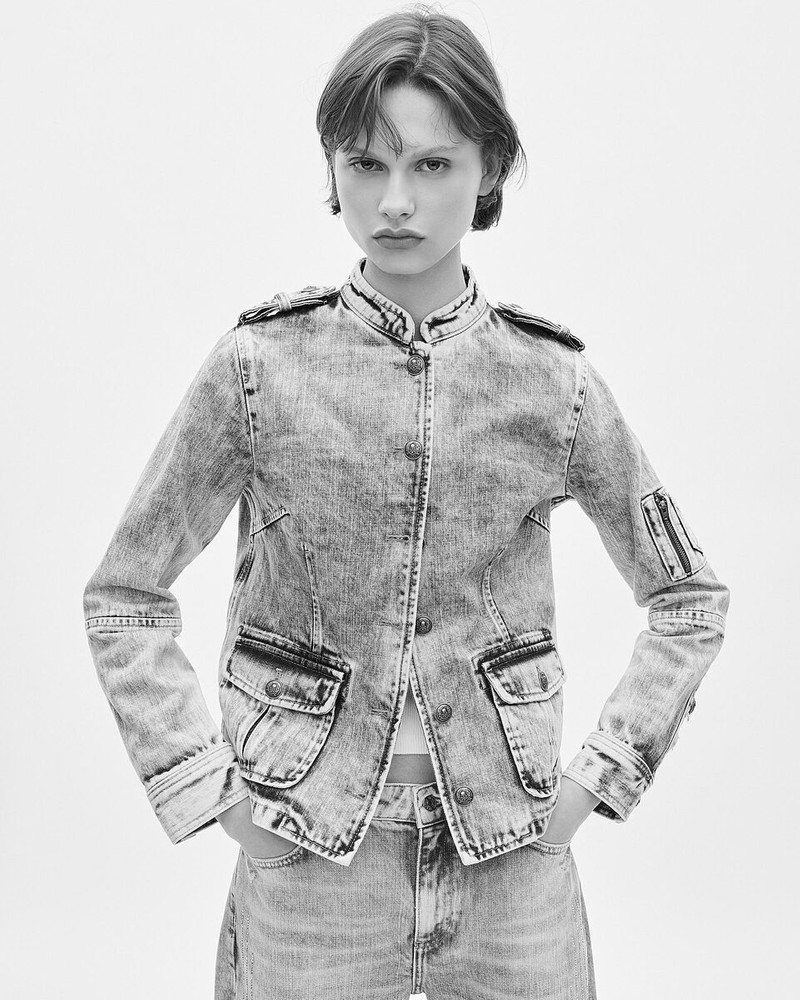OFFICER-STYLE JACKET IN DENIM 6