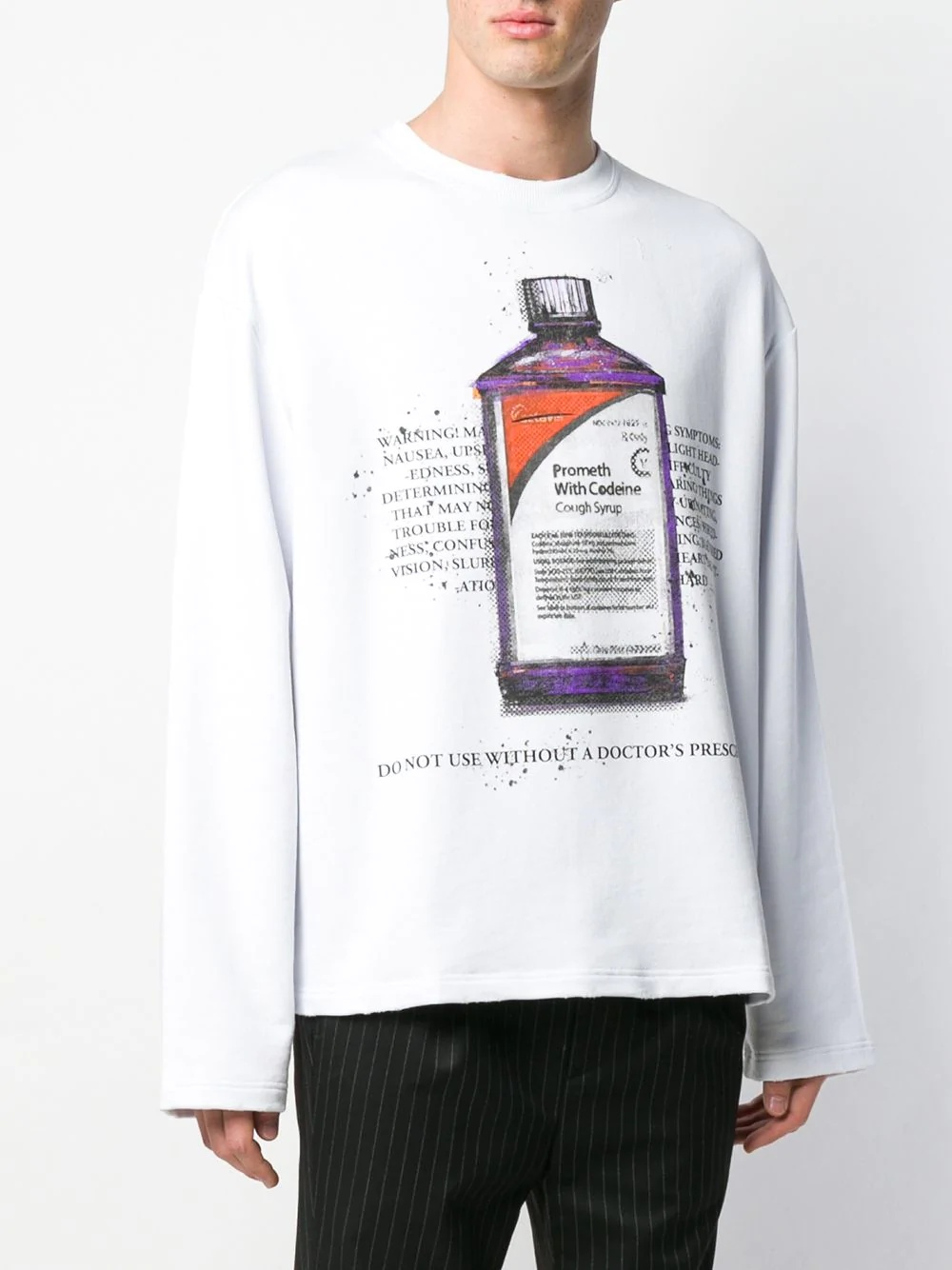 cough syrup bottle print sweatshirt - 3