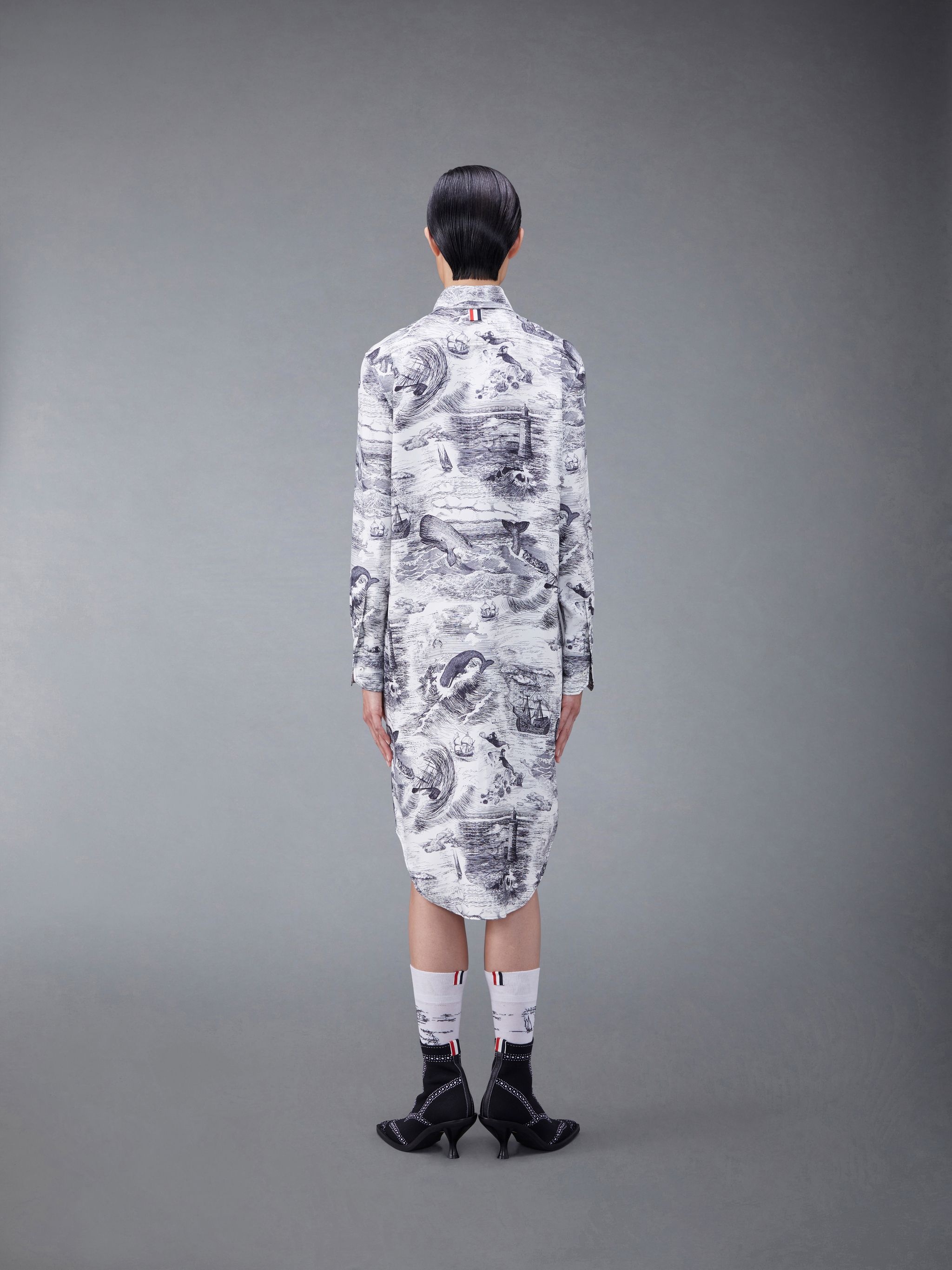 Nautical Silk Twill Toile Easy Fit Shirtdress - 3