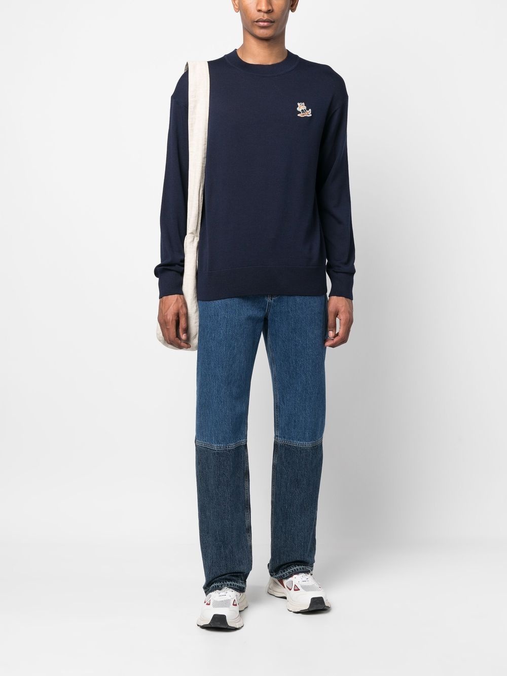 embroidered fox-patch sweatshirt - 2