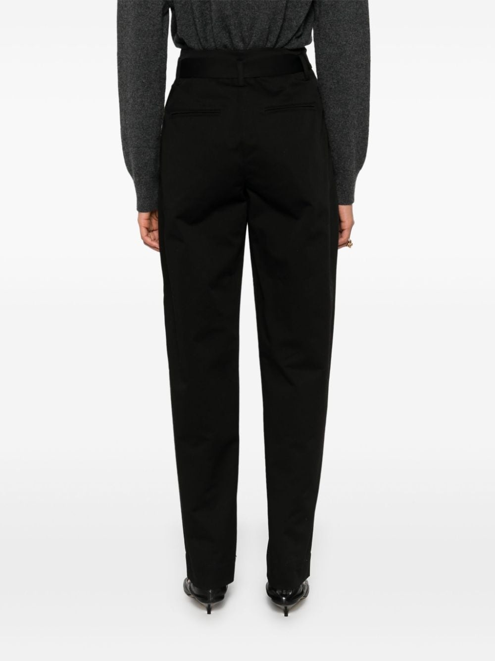 cotton belted trousers - 4