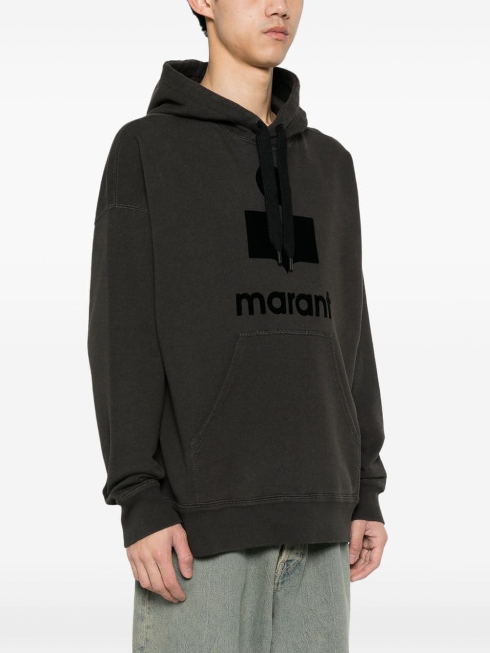 Miley flocked-logo hoodie - 3