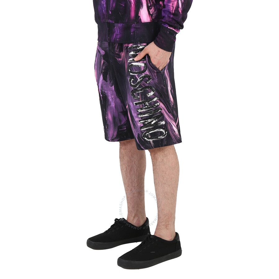 Moschino Men's Painted Effect Print Fleece Shorts - 4