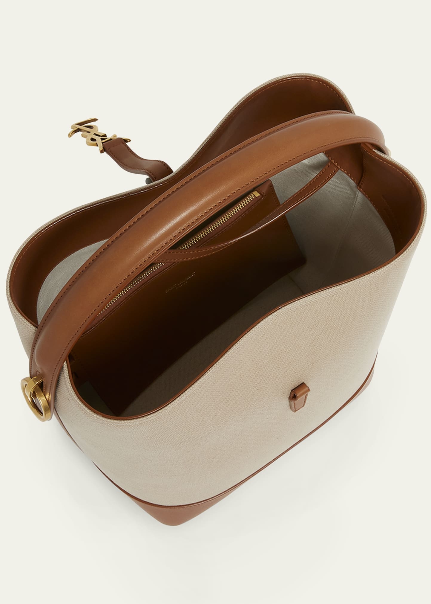 Le 37 YSL Bucket Bag in Canvas and Leather - 3