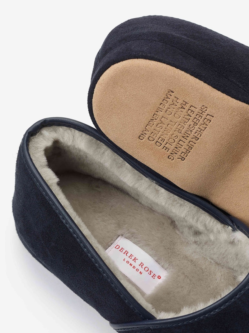 Men's Slippers Crawford Suede Sheepskin Navy - 2
