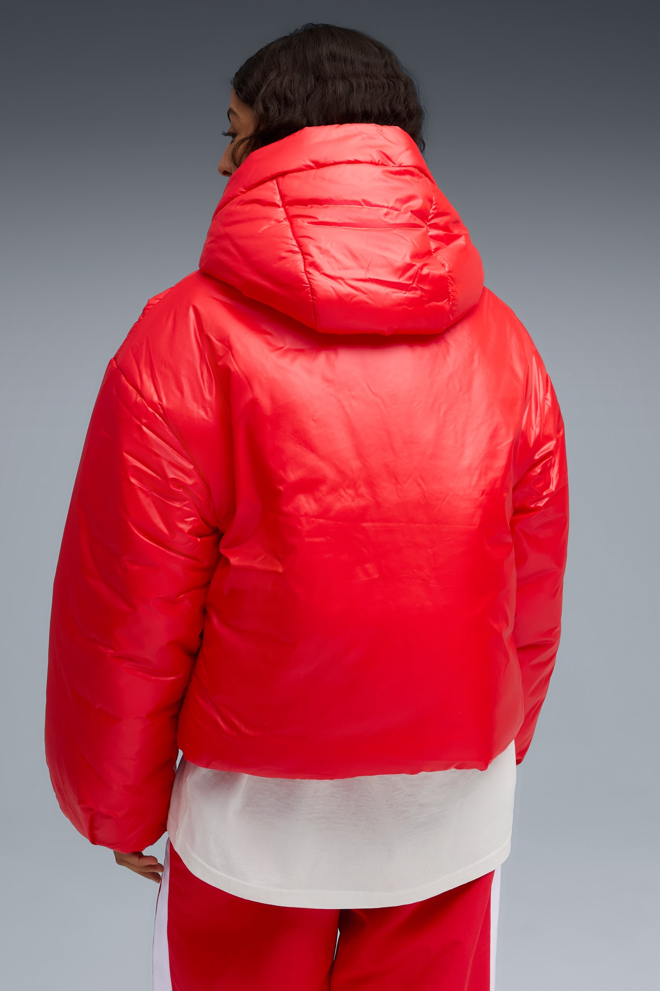 Shiny Hooded Padded Jacket Women - 6