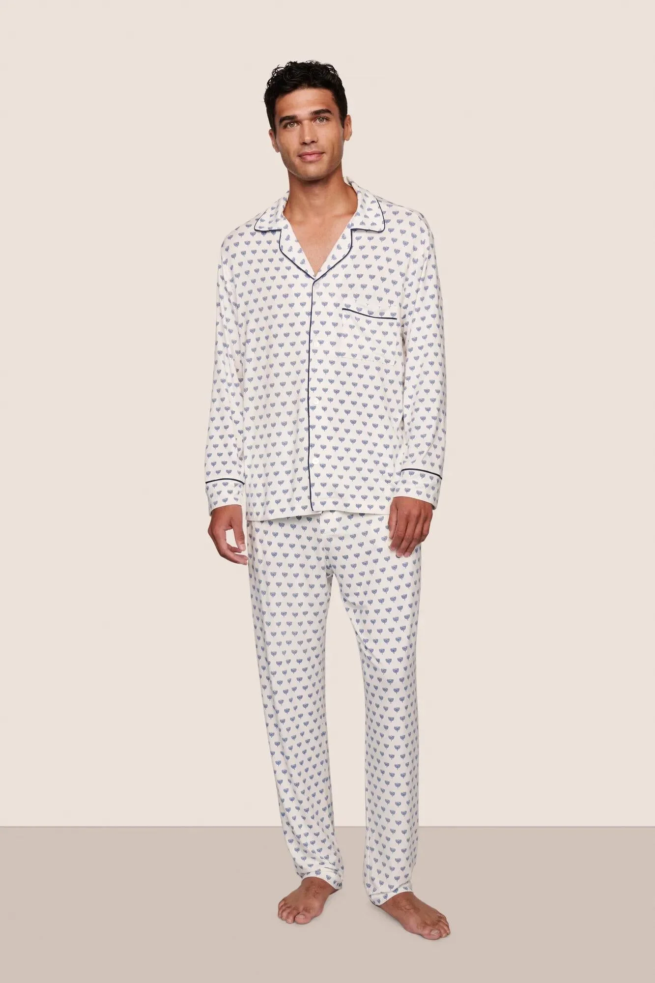 William Printed TENCEL™ Modal Long PJ Set - 1